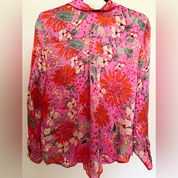 *RARE* Sezane Floral Silk Button Down Blouse✨2019 Summer Collection✨ - Picture 8 of 11